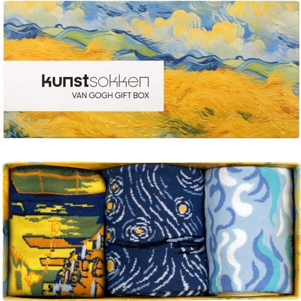 KUNSTSOKKEN Kunst Socken Geschenkset - Nahtlose Bunte Socken aus Bio-Baumwolle Mix - Lustige kunstsocken weihnachtsgeschenke für kunstliebhaber von KUNSTSOKKEN