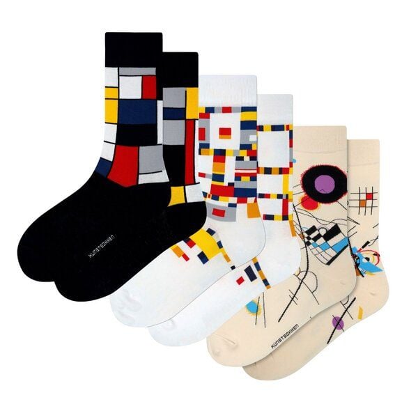 KUNSTSOKKEN Kunst Socken Set - Nahtlose Bunte Socken aus Bio-Baumwolle Mix - Witzige Socken Lustige Socken Verrückte Socken von KUNSTSOKKEN