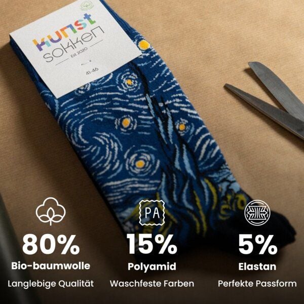 KUNSTSOKKEN Kunst Socken Set - Nahtlose Bunte Socken aus Bio-Baumwolle Mix - Witzige Socken Lustige Socken Verrückte Socken von KUNSTSOKKEN