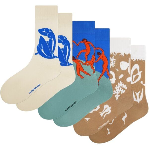 KUNSTSOKKEN Kunst Socken Set - Nahtlose Bunte Socken aus Bio-Baumwolle Mix - Witzige Socken Lustige Socken Verrückte Socken von KUNSTSOKKEN