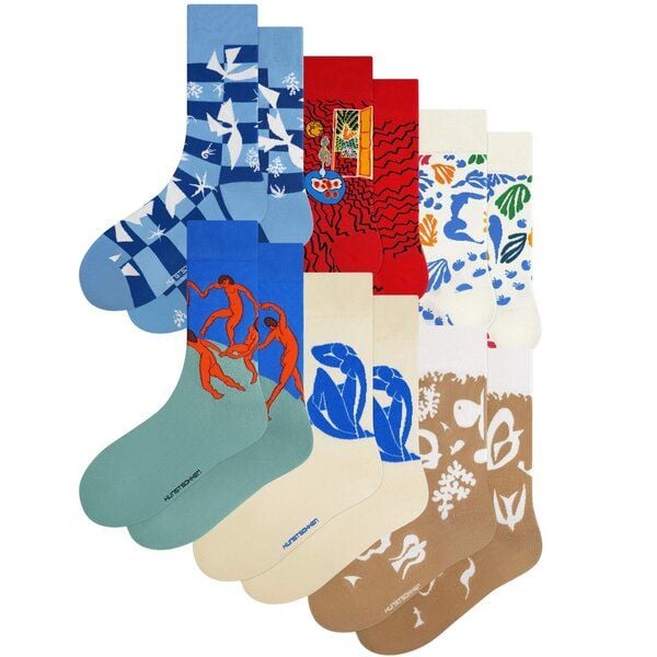 KUNSTSOKKEN Kunst Socken Set - Nahtlose Bunte Socken aus Bio-Baumwolle Mix - Witzige Socken Lustige Socken Verrückte Socken von KUNSTSOKKEN