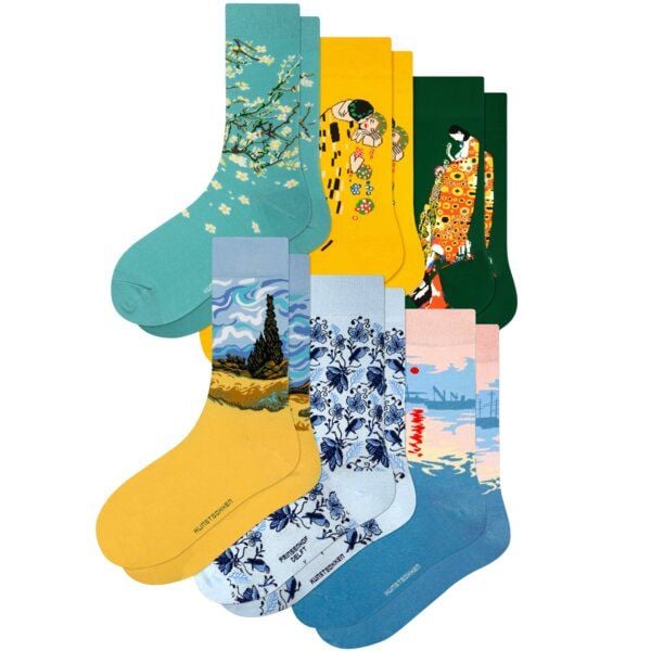 KUNSTSOKKEN Kunst Socken Set - Nahtlose Bunte Socken aus Bio-Baumwolle Mix - Witzige Socken Lustige Socken Verrückte Socken von KUNSTSOKKEN