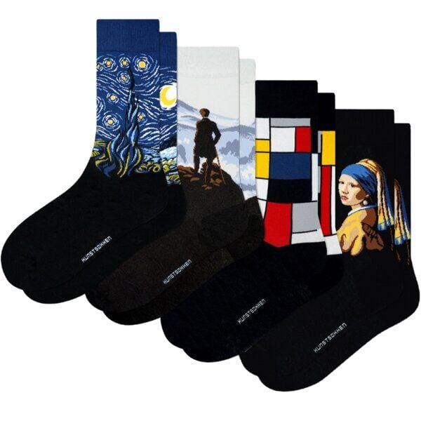 KUNSTSOKKEN Kunst Socken Set - Nahtlose Bunte Socken aus Bio-Baumwolle Mix - Witzige Socken Lustige Socken Verrückte Socken von KUNSTSOKKEN