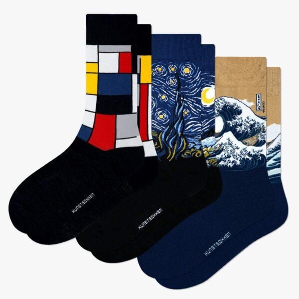 KUNSTSOKKEN Kunst Socken Set - Nahtlose Bunte Socken aus Bio-Baumwolle Mix - Witzige Socken Lustige Socken Verrückte Socken von KUNSTSOKKEN