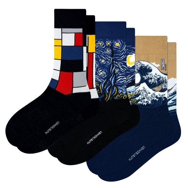 KUNSTSOKKEN Kunst Socken Set - Nahtlose Bunte Socken aus Bio-Baumwolle Mix - Witzige Socken Lustige Socken Verrückte Socken von KUNSTSOKKEN