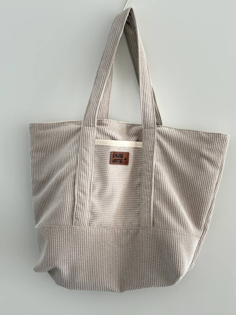 Handtasche Shopper Einkaufstasche Schultertasche Cord Tasche Beutel von KUNTERBUNTbyMARY