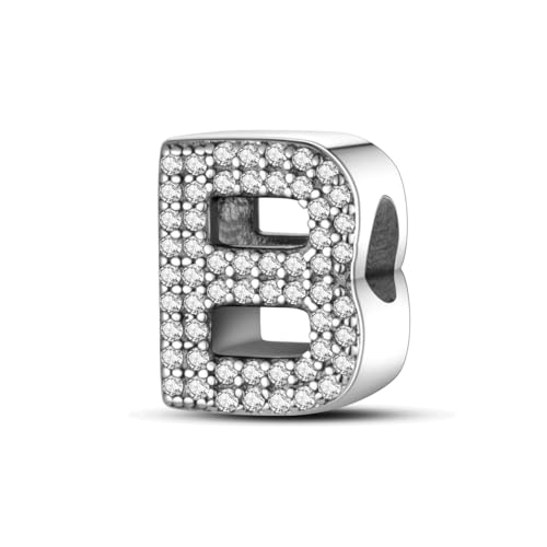KUNVONIC Buchstabe Charm Anhänger Damen Alphabet A-Z 925 Sterling Silber für Armband Charms Beads passend für Pandora Armband und Halskette, Kompatibel mit Europäischen Armbänder für Frauen Mädchen KUNVONIC Buchstabe Charm Anhänger Damen Alphabet A-Z 925 Sterling Silber für Armband Charms Beads passend für Pandora Armband und Halskette, Kompatibel mit Europäischen Armbänder für Frauen Mädchen von KUNVONIC