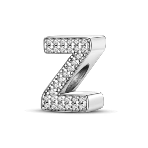 KUNVONIC Buchstabe Charm Anhänger Damen Alphabet A-Z 925 Sterling Silber für Armband Charms Beads passend für Pandora Armband und Halskette, Kompatibel mit Europäischen Armbänder für Frauen Mädchen von KUNVONIC