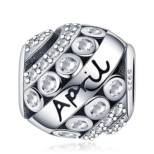 KUNVONIC Damen Charm Anhänger Geburtsstein für Armband 925 Sterling Silber 12 Geburtsstein Charms Beads passend für Pandora Armband, Kompatibel mit Europäischen Armband und Halskette für Frauen Mädche KUNVONIC Damen Charm Anhänger Geburtsstein für Armband 925 Sterling Silber 12 Geburtsstein Charms Beads passend für Pandora Armband, Kompatibel mit Europäischen Armband und Halskette für Frauen Mädche von KUNVONIC