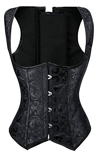 KUOSE Damen Vintage Corsage schwarze Korsett Steampunk Corsagen Vest Übergrößen S-6XL von KUOSE