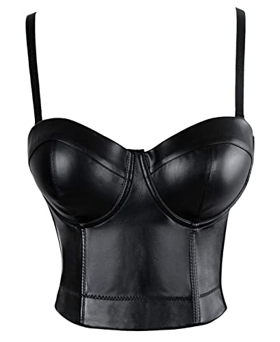 KUOSE Damen Punk Blumenspitze Bustier Korsett Party Bralet Crop Top Schwarz von KUOSE