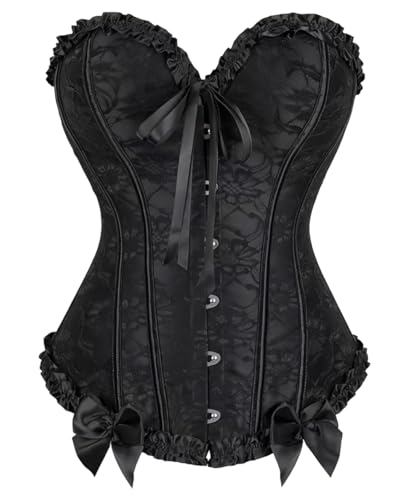 KUOSE Damen Schwarz Weiß Body Shaper Vollbrust Corsage Top Übergrößen von KUOSE