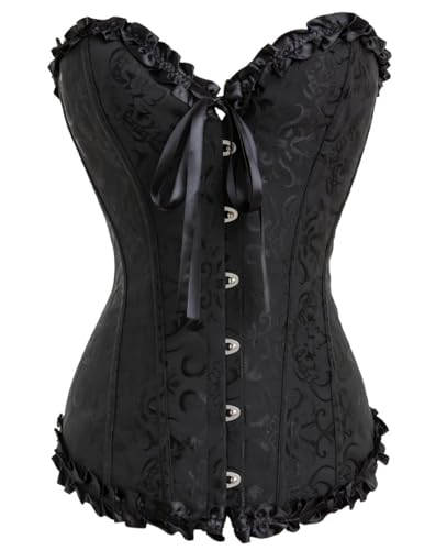 KUOSE Damen Schwarz Weiß Body Shaper Vollbrust Corsage Top Übergrößen von KUOSE