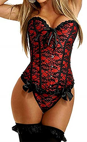 KUOSE Damen Sexy Floral Korsett Bauchweg Vollbrust Corsage Top Übergrößen von KUOSE