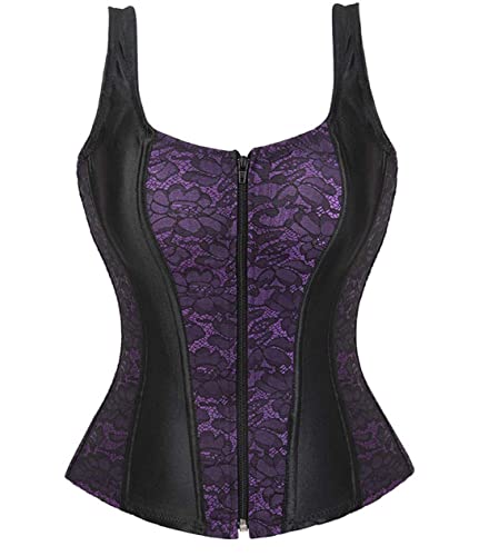 KUOSE Damen Shapewear Korsett Vintage Gothic Vollbrust Corsage Top mit Träger von KUOSE