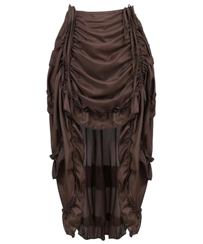 KUOSE Damen Steampunk Rock Asymmetrische Chiffon Spitze Tüllrock Übergrößen von KUOSE