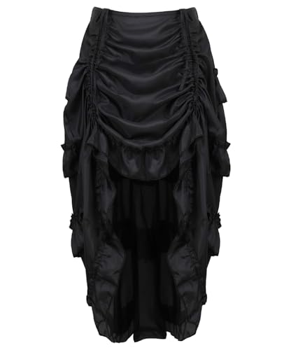 KUOSE Damen Steampunk Rock Asymmetrische Chiffon Spitze Tüllrock Übergrößen von KUOSE