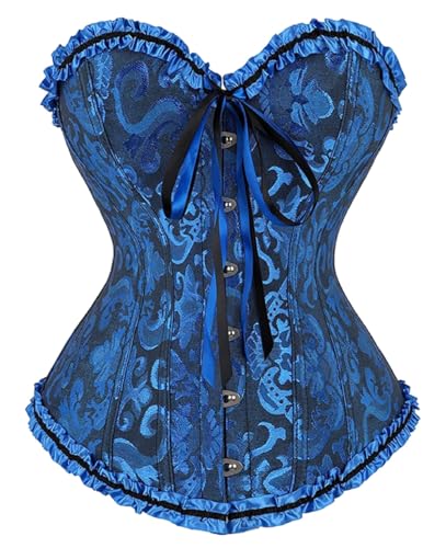 KUOSE Damen Vollbrust Corsage Bauchweg Korsage Top Übergrößen Schwarz von KUOSE