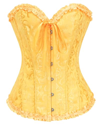 KUOSE Damen Vollbrust Corsage Bauchweg Korsage Top Übergrößen Schwarz von KUOSE