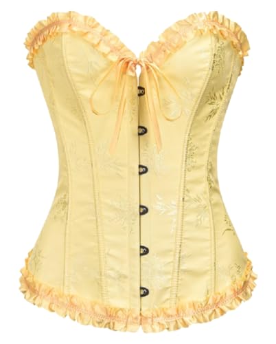 KUOSE Damen Vollbrust Corsage Bauchweg Korsage Top Übergrößen Schwarz von KUOSE