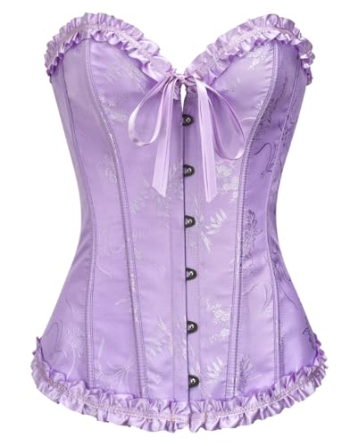 KUOSE Damen Vollbrust Corsage Bauchweg Korsage Top Übergrößen Schwarz von KUOSE