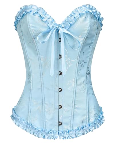 KUOSE Damen Vollbrust Corsage Bauchweg Korsage Top Übergrößen Schwarz von KUOSE