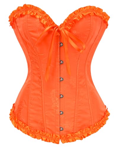 KUOSE Damen Vollbrust Corsage Bauchweg Korsage Top Übergrößen Schwarz von KUOSE