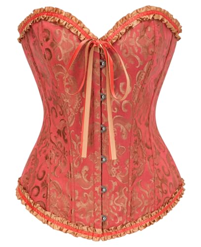 KUOSE Damen Vollbrust Corsage Bauchweg Korsage Top Übergrößen Schwarz von KUOSE