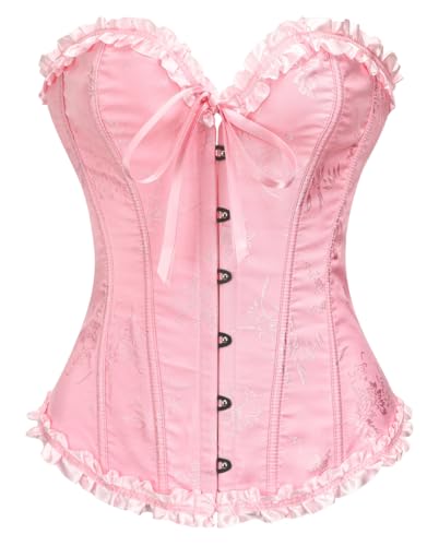 KUOSE Damen Vollbrust Corsage Bauchweg Korsage Top Übergrößen Schwarz von KUOSE