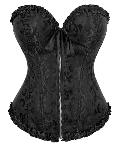 KUOSE Damen Vollbrust Corsage Bauchweg Korsage Top Übergrößen Schwarz , M von KUOSE