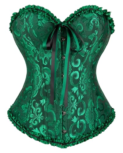 KUOSE Damen Vollbrust Corsage Bauchweg Korsage Top Übergrößen Schwarz von KUOSE