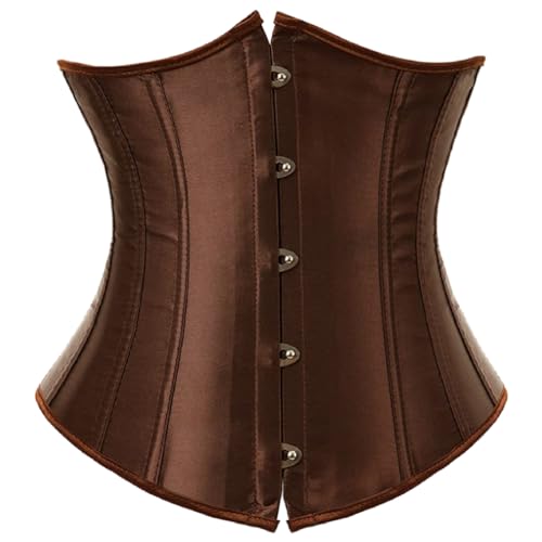 KUOSE Damen Waist Cincher Unterbrust Korsage Korsett Shaper Body Bauchweg Corsage Übergrößen (Braun, 32-34) von KUOSE