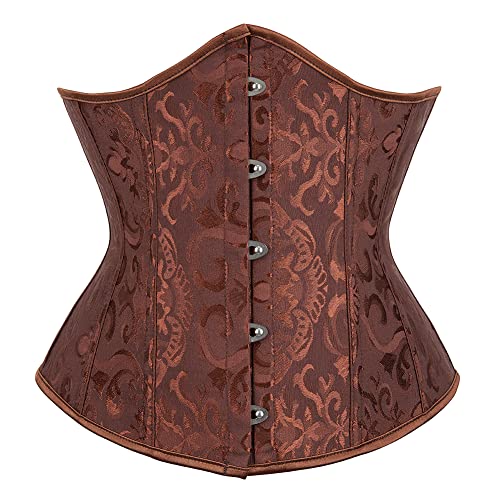 KUOSE Damen Waist Cincher Unterbrust Korsage Korsett Shaper Body Bauchweg Corsage Übergrößen (Braun-1, 32-34) von KUOSE