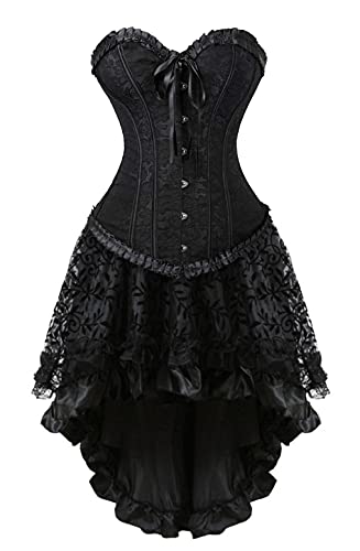 KUOSE Damen Sexy Gothic Korsett Korsage Vollbrust Corsagenkleid Dessous Clubwear von KUOSE