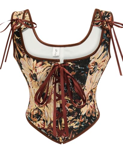 KUOSE Vintage Renaissance Vollbrust Corsage Top mit Träger Bodyshaper Korsett Weste KUOSE Vintage Renaissance Vollbrust Corsage Top mit Träger Bodyshaper Korsett Weste von KUOSE
