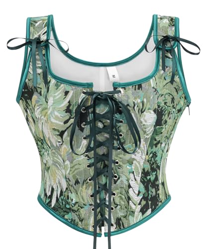 KUOSE Vintage Renaissance Vollbrust Corsage Top mit Träger Bodyshaper Korsett Weste von KUOSE