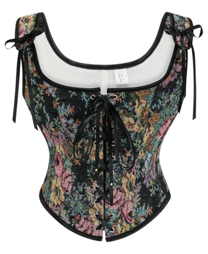 KUOSE Vintage Renaissance Vollbrust Corsage Top mit Träger Bodyshaper Korsett Weste KUOSE Vintage Renaissance Vollbrust Corsage Top mit Träger Bodyshaper Korsett Weste von KUOSE
