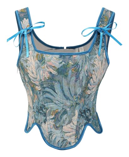 KUOSE Vintage Renaissance Vollbrust Corsage Top mit Träger Bodyshaper Korsett Weste von KUOSE