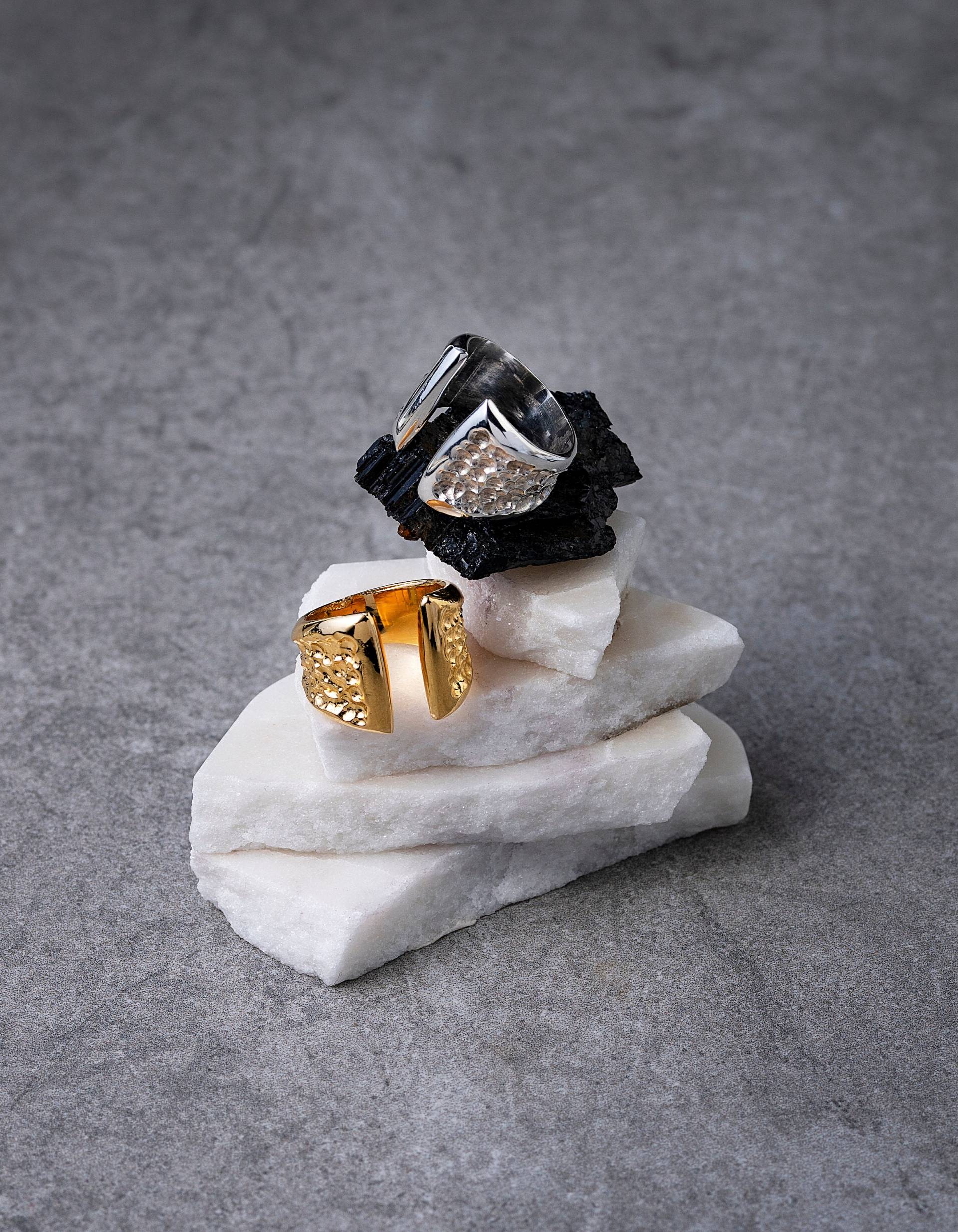 Offener Strukturierter Ring Handgemachter Sterling Silber Vergoldet Statement Cocktail Einzigartiger Offener Strukturierter Ring Handgemachter Sterling Silber Vergoldet Statement Cocktail Einzigartiger von KURATIDAJEWELRY