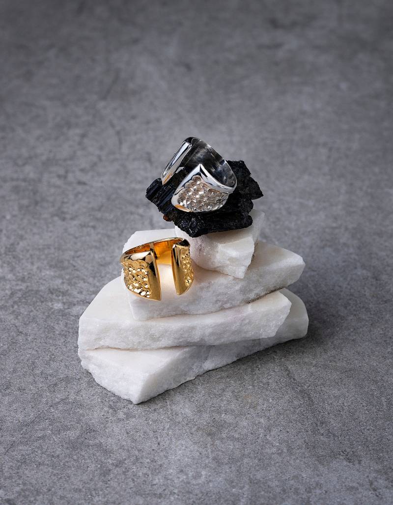 Offener Strukturierter Ring Handgemachter Sterling Silber Vergoldet Statement Cocktail Einzigartiger Offener Strukturierter Ring Handgemachter Sterling Silber Vergoldet Statement Cocktail Einzigartiger von KURATIDAJEWELRY