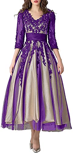 KURFACE Mother of Bride Kleider Plus Size Maxi Formal Abendkleid Abschlussball Kleider für Damen, violett, 44 von KURFACE