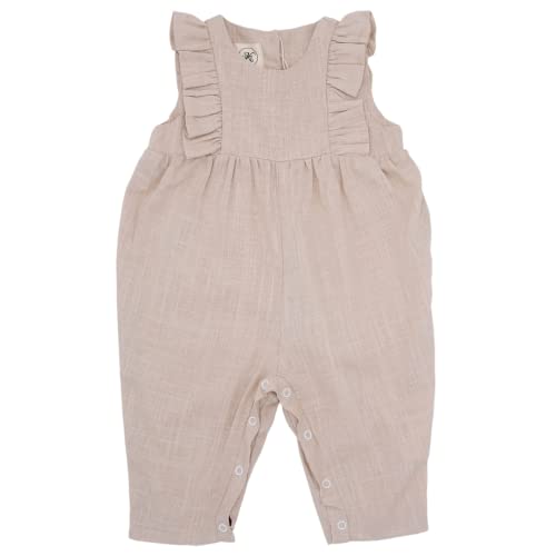 KURT KIDS Jumpsuit aus Leinen und Bio Baumwolle Overall Bekleidung Boho Vintage Newborn 0-24 Monate Babykleidung Baby Mädchen Kleidung Outfit (Beige, 18-24 Monate) von KURT KIDS