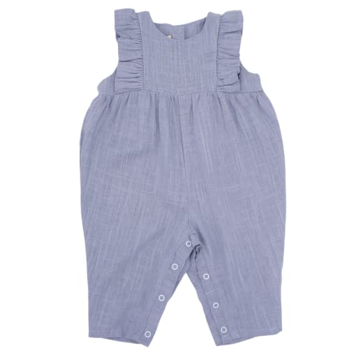 KURT KIDS Jumpsuit aus Leinen und Bio Baumwolle Overall Bekleidung Boho Vintage Newborn 0-24 Monate Babykleidung Baby Mädchen Kleidung Outfit (Blau, 18-24 Monate) von KURT KIDS