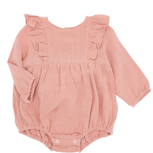 KURT KIDS Strampler Langarm Boho Vintage Newborn bis 2 Jahre Bio Baumwolle Babykleidung Baby Mädchen Kleidung Outfit Langarm Body (Langarm Rosa, 18-24 Monate) von KURT KIDS