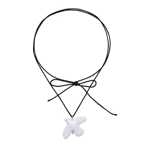 KURTCB Y2k Taubenhalskette Ohrringe Statement Vintage Keramik Friedenstaube Vogel Anhänger Halskette Hoop Ohrring für Frauen, adjustable size, Keramik, Kein Edelstein KURTCB Y2k Taubenhalskette Ohrringe Statement Vintage Keramik Friedenstaube Vogel Anhänger Halskette Hoop Ohrring für Frauen, adjustable size, Keramik, Kein Edelstein von KURTCB