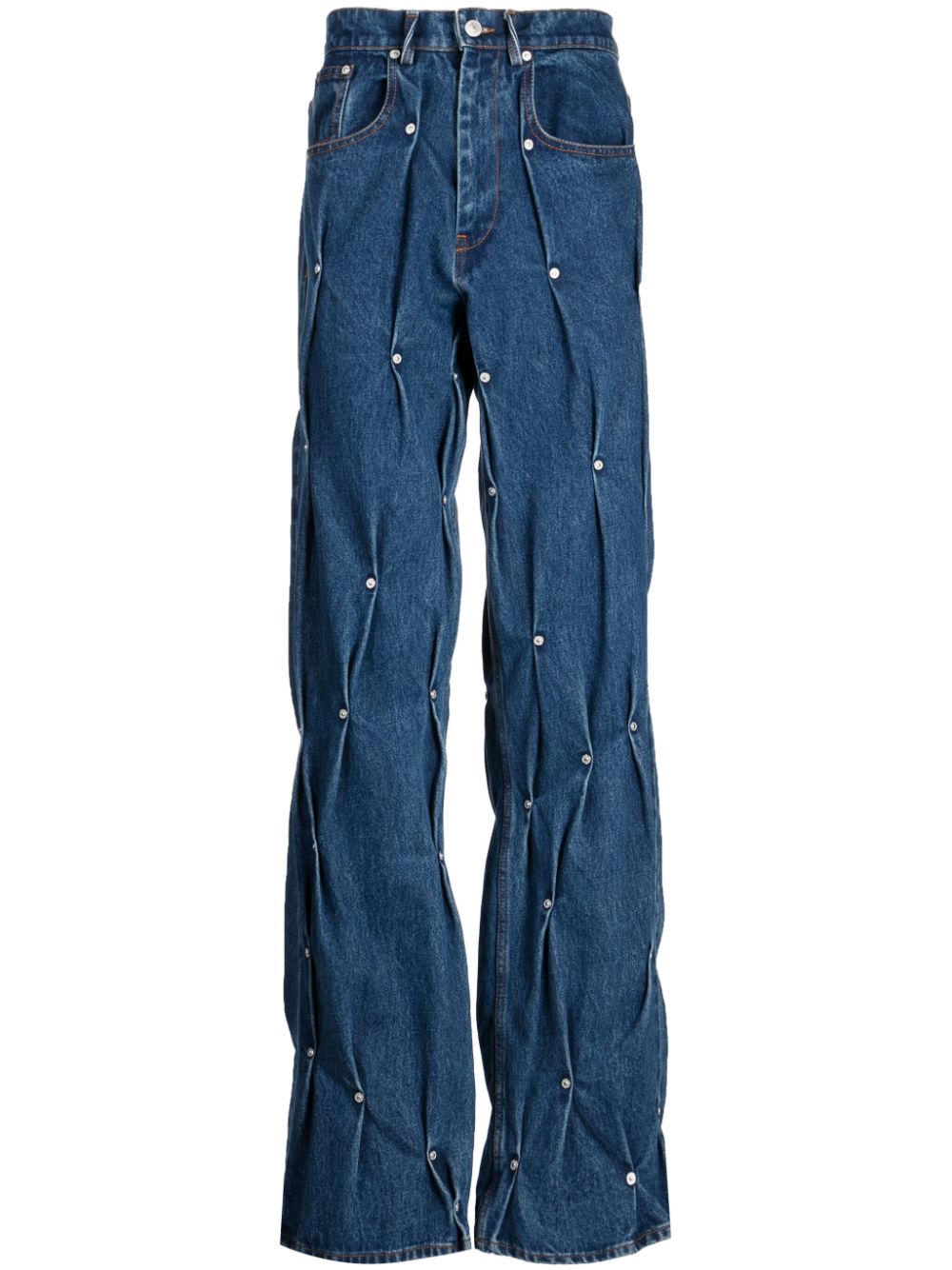 KUSIKOHC Gerade Jeans mit Nieten - Blau von KUSIKOHC