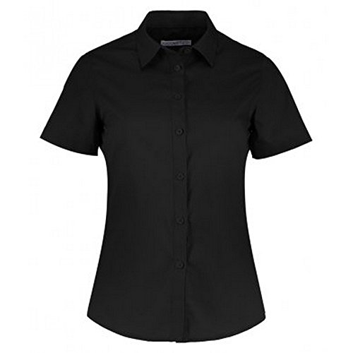 KUSTOM KIT Damen Popeline Shirt Kurzarm - Black - 22 von KUSTOM KIT