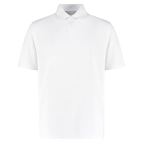 KUSTOM KIT Regulär Passen Cooltex Plus Pique Polo Beiläufig Kurz Ärmel - Weiß (3XL) von KUSTOM KIT