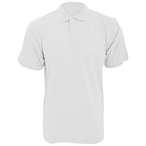 KUSTOM KIT Workwear Herren Polo-Shirt, Kurzarm (2XL) (Weiß) von KUSTOM KIT