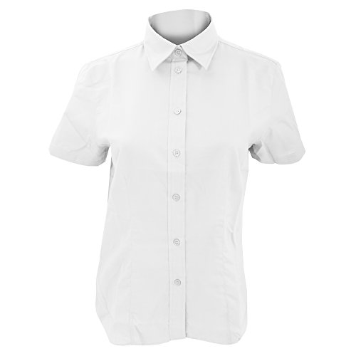 KUSTOM KIT Workwear Oxford Bluse, Kurzarm (22UK/48DE) (Weiß) von KUSTOM KIT